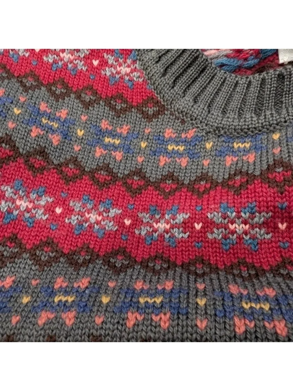 Vintage Wool multi color Patterned women's Sweater vest, size S